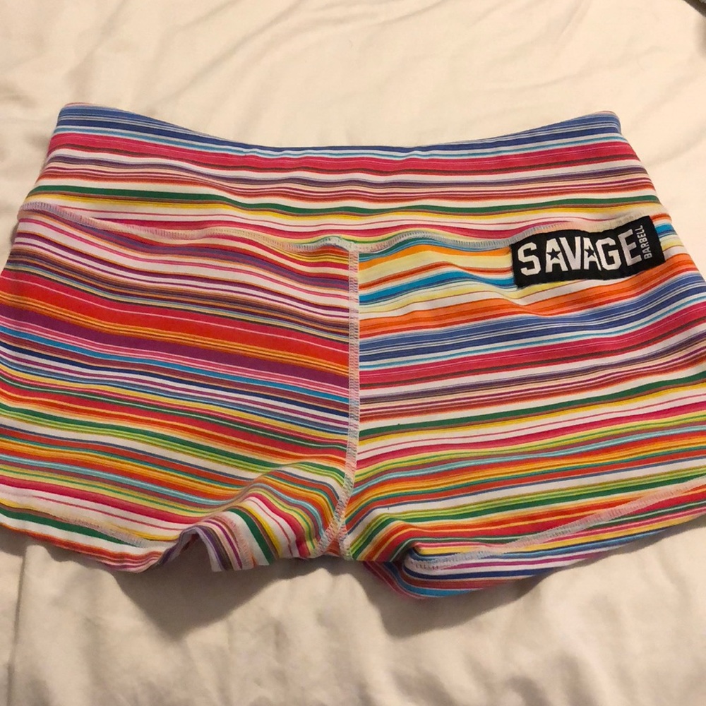 Savage Barbell candy stripe shorts
